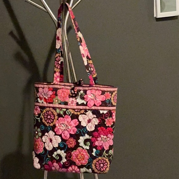 Vera Bradley Handbags - Vera Bradley Pink and Brown Floral Tote Bag